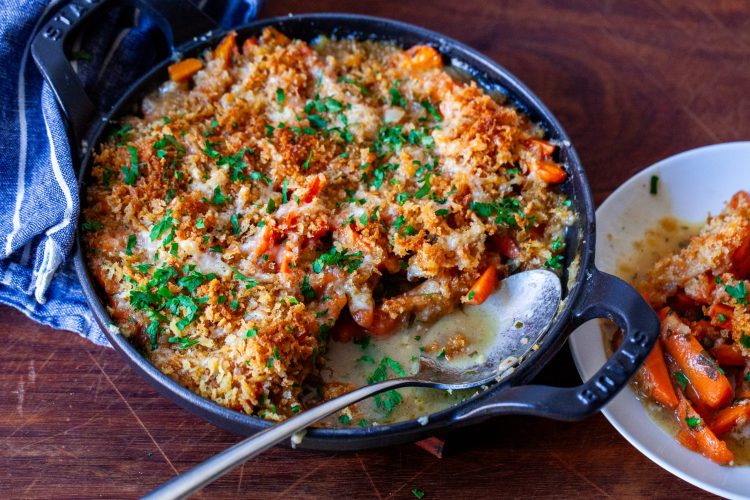 crunchy brown butter baked carrots