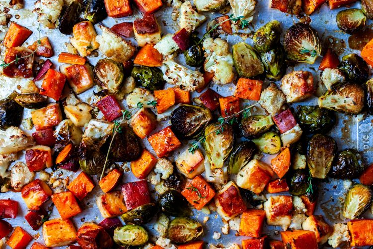 halloumi and fall vegetable roast