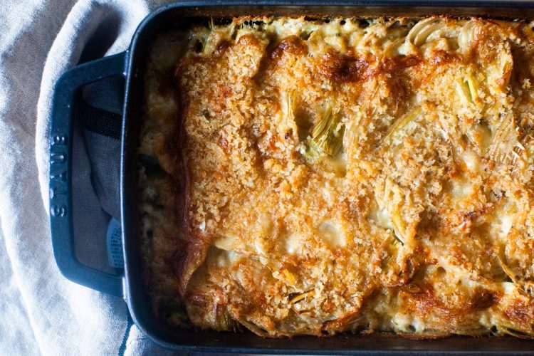 potato and leek gratin